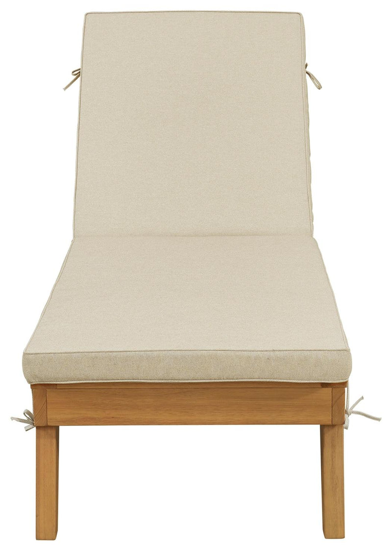 Byron Bay Light Brown Chaise Lounge With Cushion