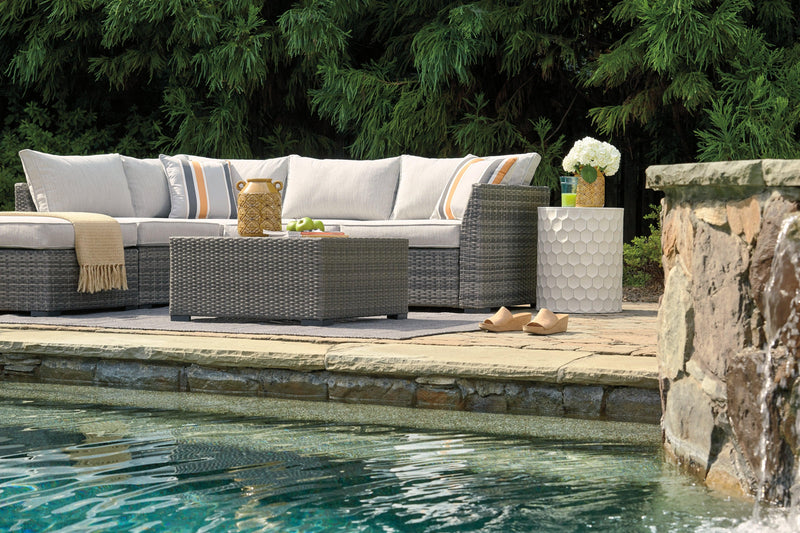 Cherry Point Gray 4-Piece Outdoor Sectional Set - Ella Furniture