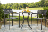 Crystal Breeze Gray 3-Piece Table And Chair Set - Ella Furniture