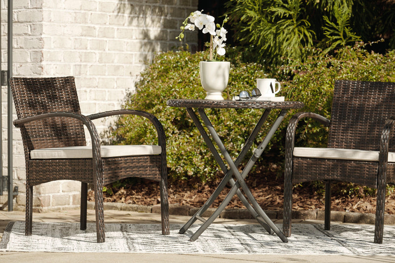 Anchor Lane Brown Outdoor Chairs With Table Set (Set Of 3) - Ella Furniture