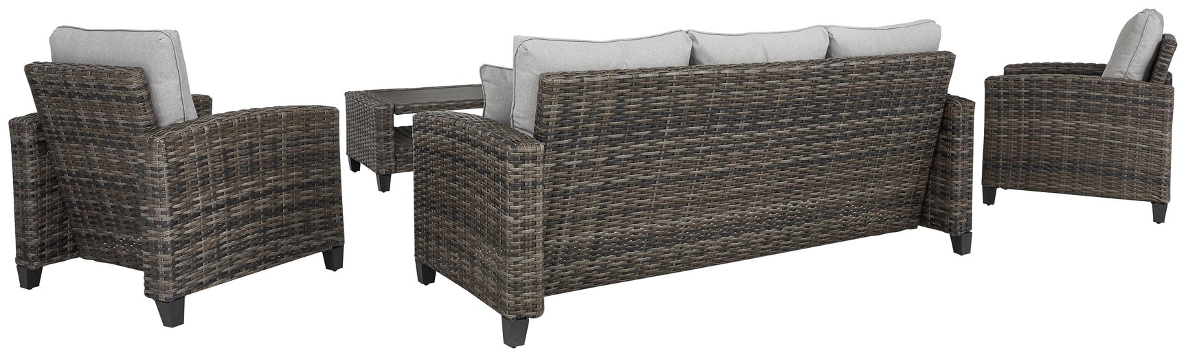 Cloverbrooke Gray 4-Piece Outdoor Conversation Set - Ella Furniture