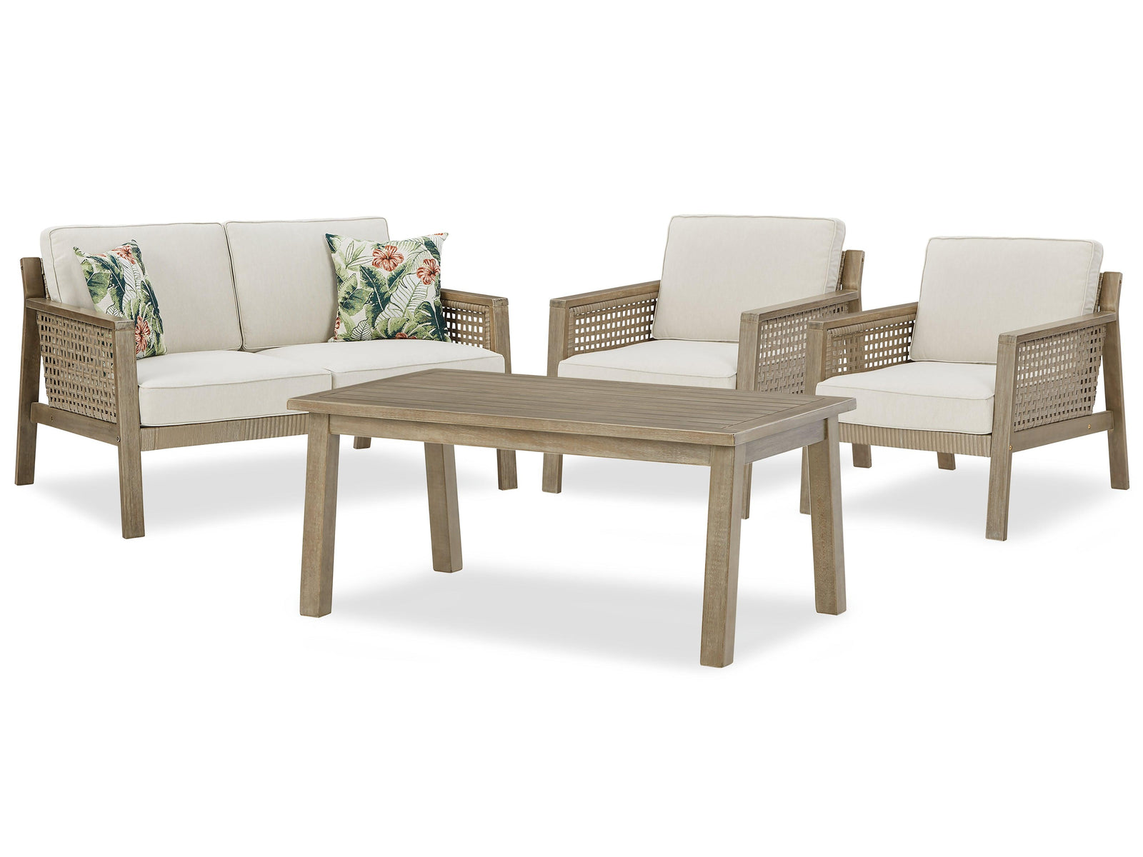 Barn Brown Cove Outdoor Loveseat And 2 Chairs With Coffee Table