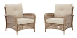 Braylee Driftwood Lounge Chair With Cushion (Set Of 2) - Ella Furniture