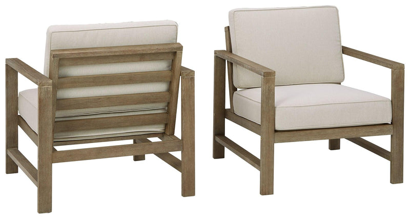Fynnegan Light Brown Lounge Chair With Cushion (Set Of 2) - Ella Furniture