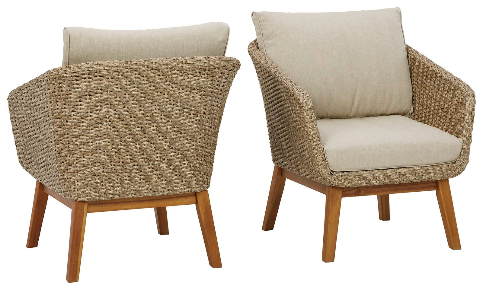 Crystal Cave Beige Outdoor Lounge Chair With Cushion (Set Of 2) - Ella Furniture