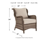 Clear Ridge Light Brown Lounge Chair With Cushion (Set Of 2) - Ella Furniture