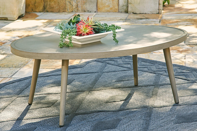 Swiss Valley Beige Outdoor Coffee Table - Ella Furniture