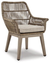 Beach Front Beige Arm Chair With Cushion (Set Of 2) - Ella Furniture
