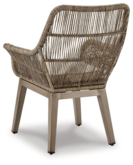 Beach Front Beige Arm Chair With Cushion (Set Of 2) - Ella Furniture