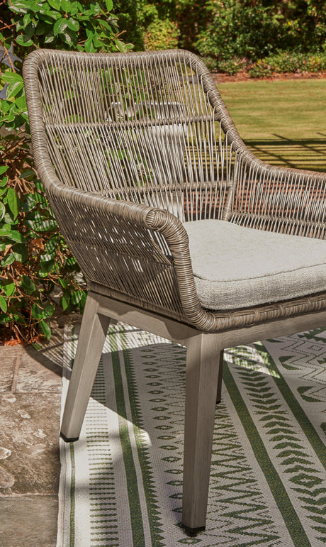 Beach Front Beige Arm Chair With Cushion (Set Of 2) - Ella Furniture