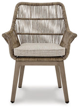 Beach Front Beige Arm Chair With Cushion (Set Of 2) - Ella Furniture