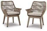 Beach Front Beige Arm Chair With Cushion (Set Of 2) - Ella Furniture
