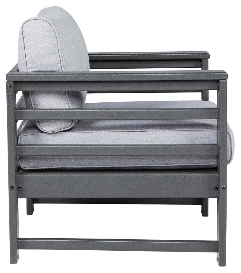 Amora Charcoal Gray Outdoor Lounge Chair With Cushion (Set Of 2) - Ella Furniture
