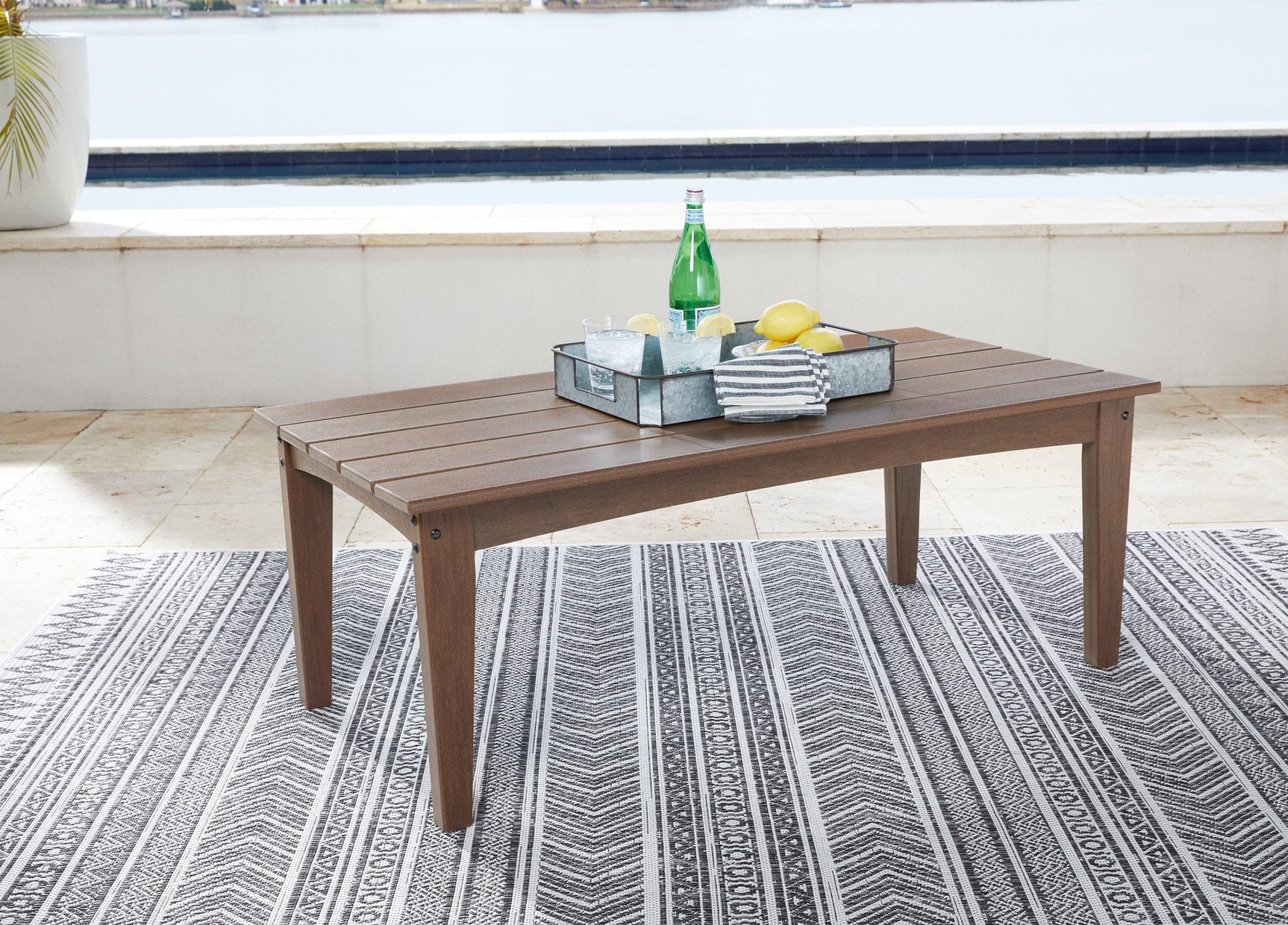 Emmeline Brown Outdoor Coffee Table - Ella Furniture