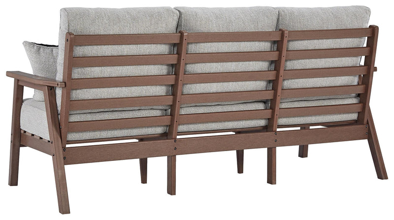 Emmeline Brown/beige Outdoor Sofa With Cushion