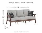 Emmeline Brown/beige Outdoor Sofa With Cushion - Ella Furniture