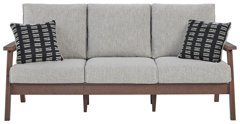 Emmeline Brown/beige Outdoor Sofa With Cushion - Ella Furniture