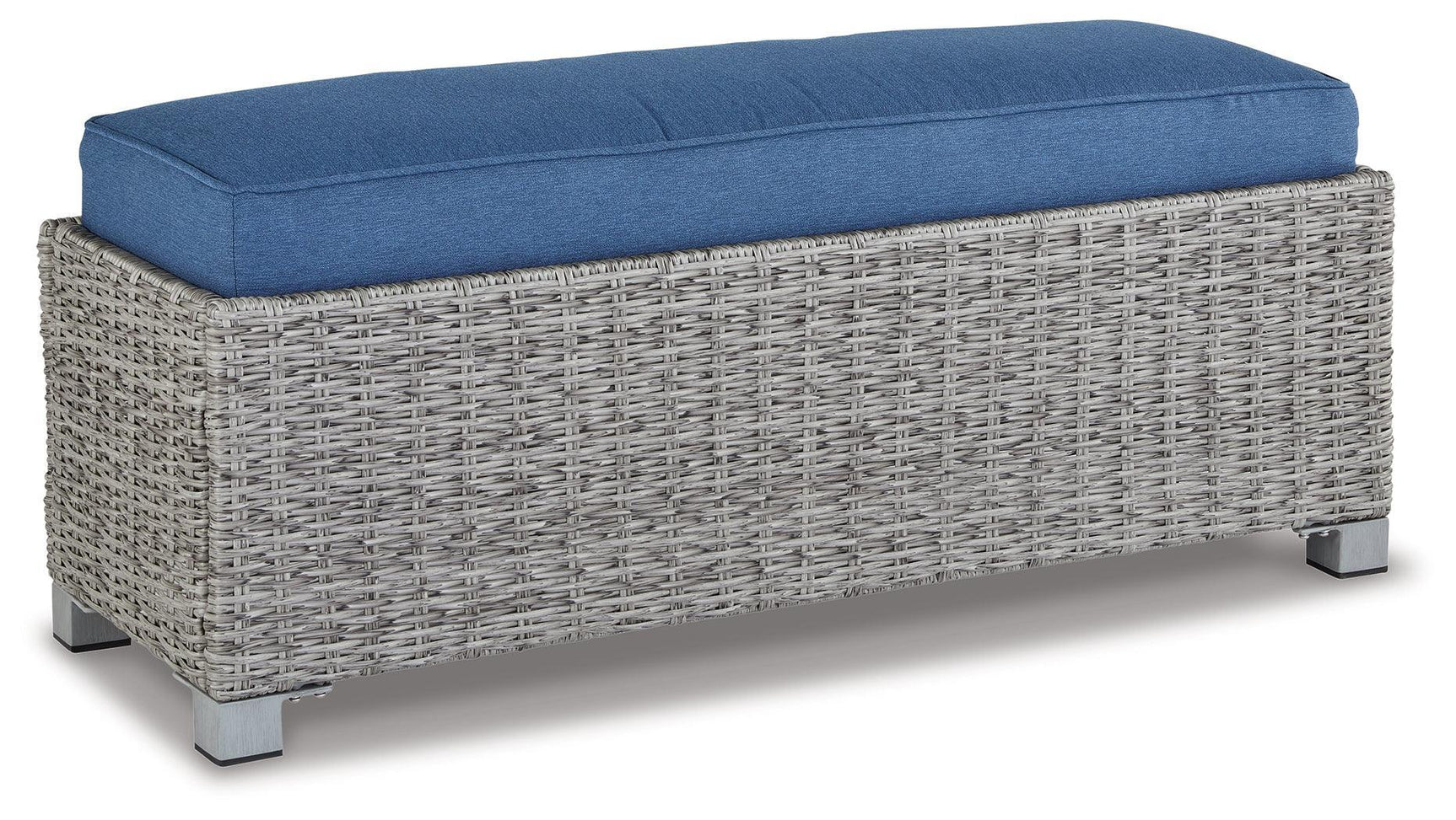Naples Beach Light Gray Outdoor Bench With Cushion - Ella Furniture