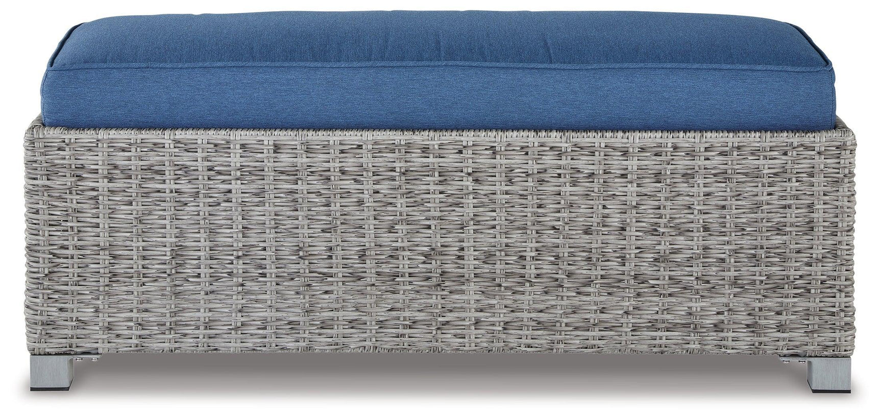 Naples Beach Light Gray Outdoor Bench With Cushion - Ella Furniture