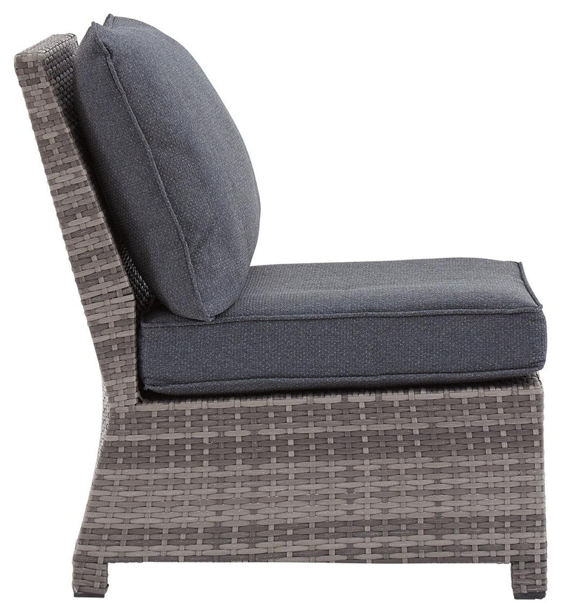 Salem Beach Gray Armless Chair With Cushion
