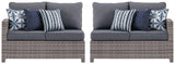 Salem Beach Gray Nuvella® 3-Piece Outdoor Sectional - Ella Furniture