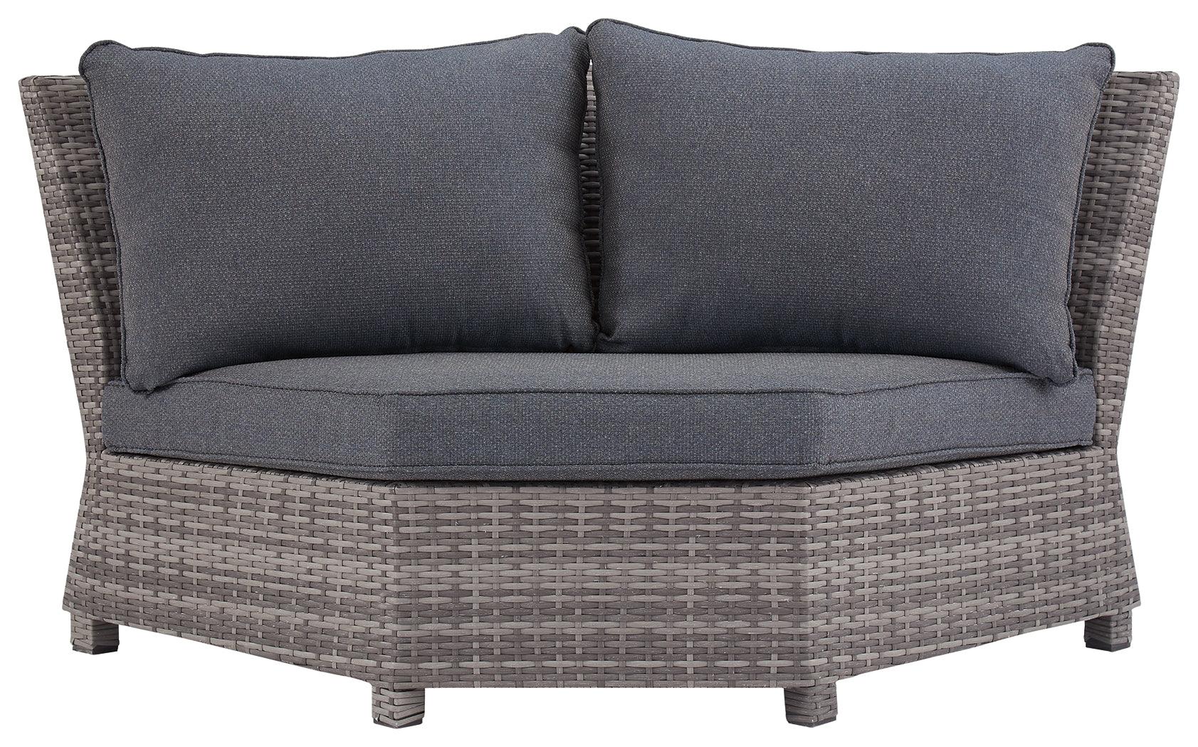 Salem Beach Gray Corner Chair With Cushion - Ella Furniture