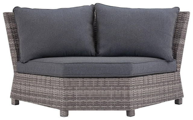 Salem Beach Gray Corner Chair With Cushion - Ella Furniture