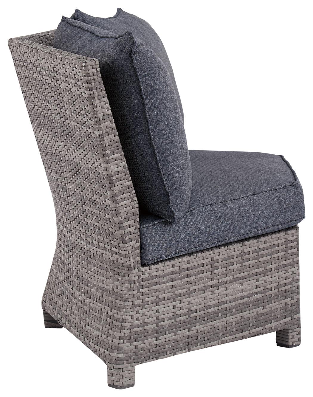 Salem Beach Gray Corner Chair With Cushion - Ella Furniture