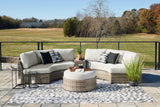 Calworth Beige 4-Piece Outdoor Sectional - Ella Furniture