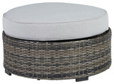 Harbor Court Gray Ottoman With Cushion - Ella Furniture