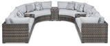 Harbor Court Gray 9-Piece Outdoor Sectional - Ella Furniture