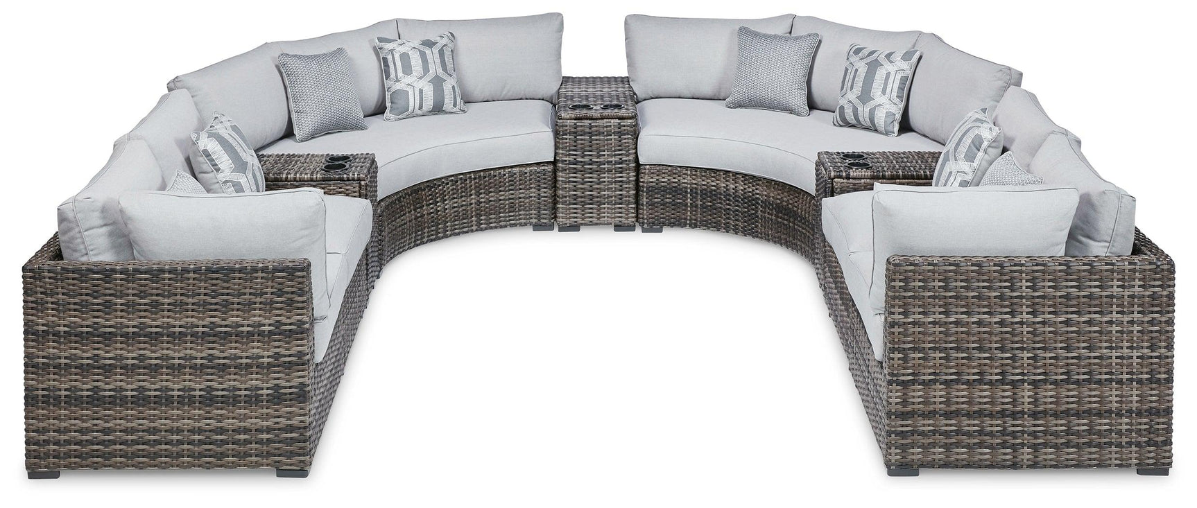 Harbor Court Gray 9-Piece Outdoor Sectional - Ella Furniture