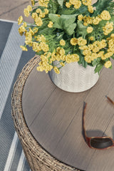 Danson Beige Outdoor End Table - Ella Furniture