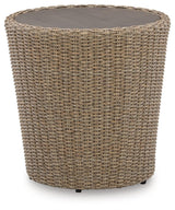 Danson Beige Outdoor End Table - Ella Furniture