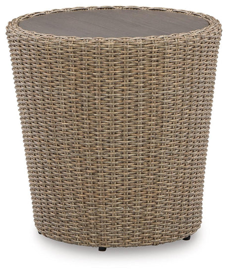 Danson Beige Outdoor End Table - Ella Furniture