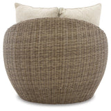 Danson Beige Swivel Lounge With Cushion (Set Of 2) - Ella Furniture