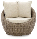 Danson Beige Swivel Lounge With Cushion (Set Of 2) - Ella Furniture