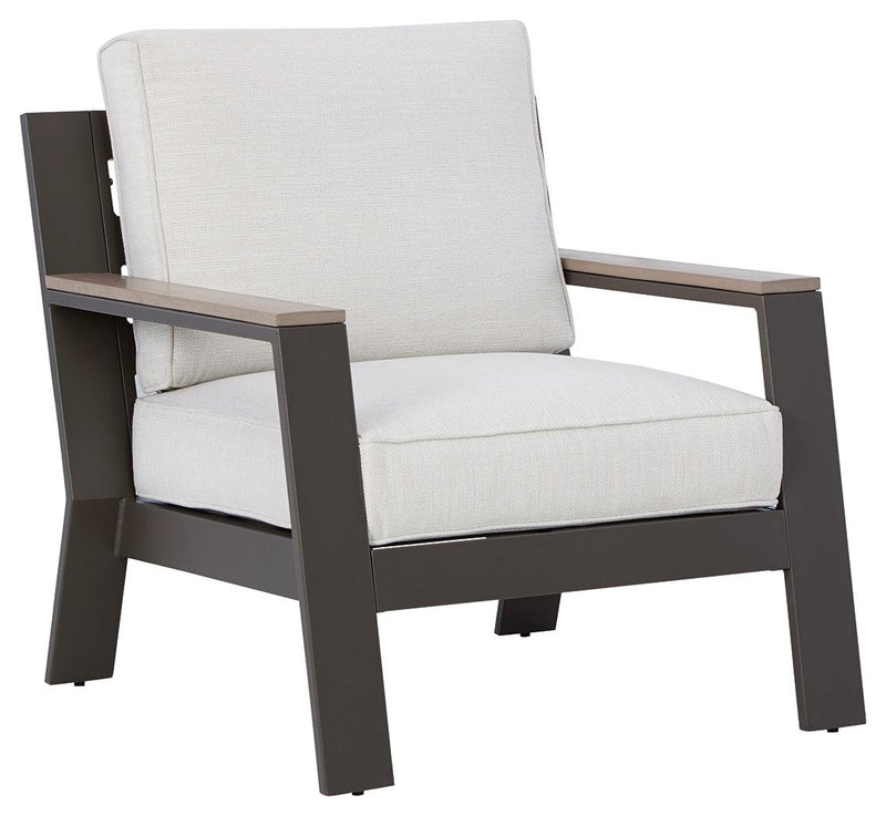 Tropicava Taupe/white Outdoor Lounge Chair With Cushion