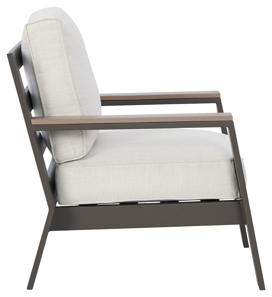 Tropicava Taupe/white Outdoor Lounge Chair With Cushion - Ella Furniture