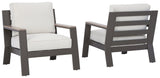 Tropicava Taupe/white Outdoor Lounge Chair With Cushion - Ella Furniture