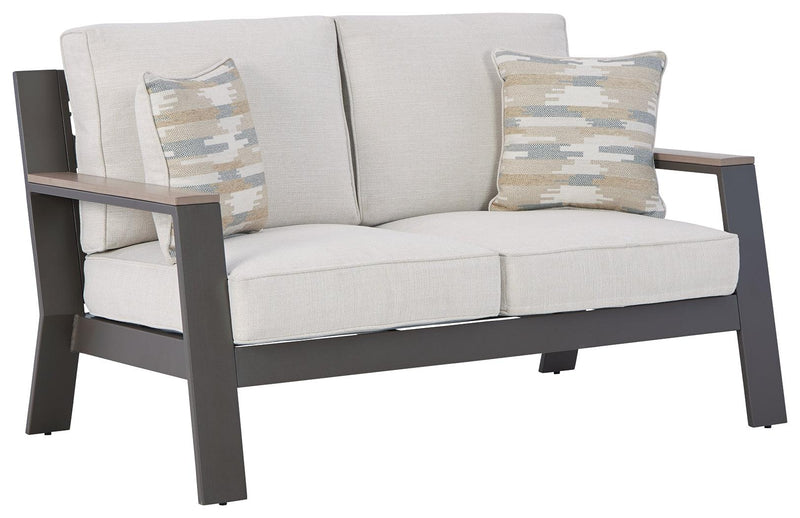 Tropicava Taupe/white Outdoor Loveseat With Cushion