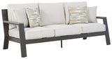 Tropicava Taupe/white Outdoor Sofa With Cushion - Ella Furniture