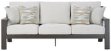 Tropicava Taupe/white Outdoor Sofa With Cushion - Ella Furniture