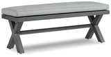 Elite Park Gray Outdoor Bench With Cushion - Ella Furniture