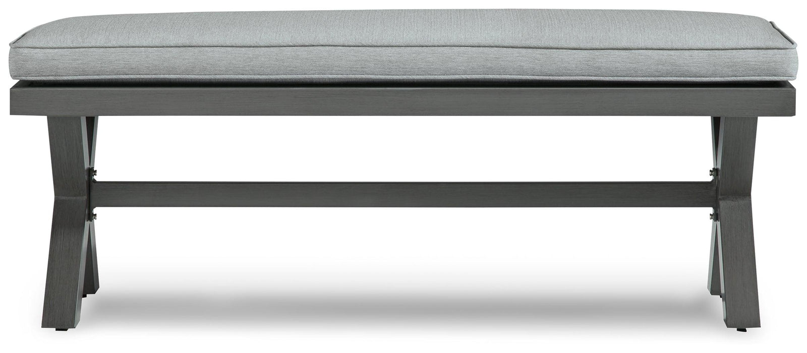 Elite Park Gray Outdoor Bench With Cushion - Ella Furniture