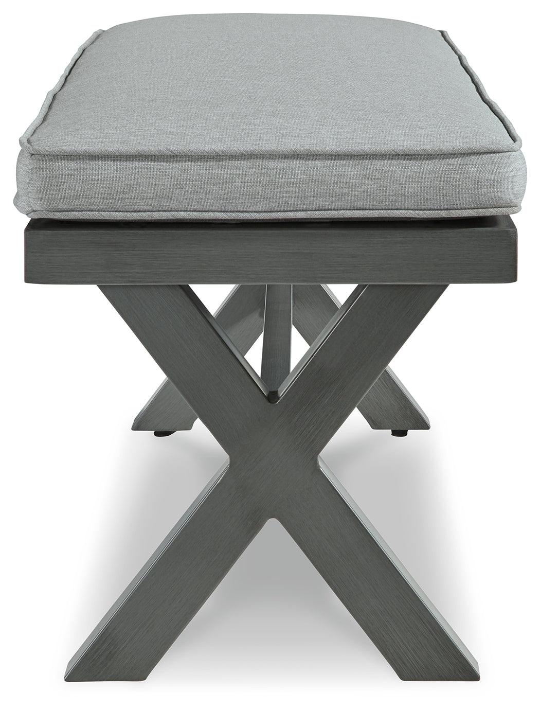 Elite Park Gray Outdoor Bench With Cushion - Ella Furniture