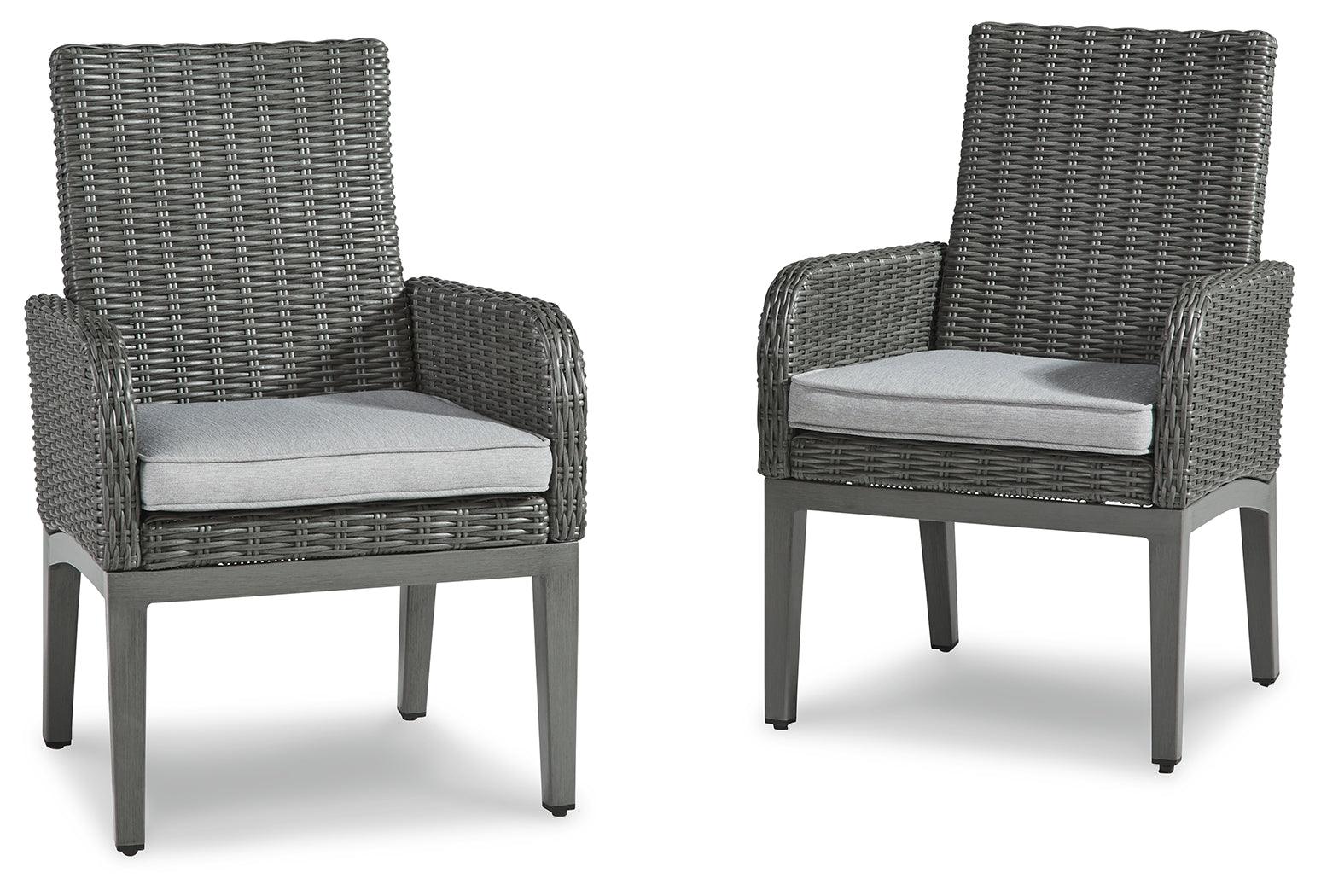 Elite Park Gray Arm Chair With Cushion (Set Of 2) - Ella Furniture