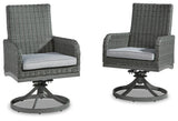 Elite Park Gray Swivel Chair With Cushion (Set Of 2) - Ella Furniture