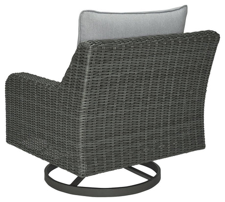 Elite Park Gray Outdoor Swivel Lounge With Cushion - Ella Furniture