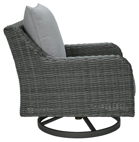 Elite Park Gray Outdoor Swivel Lounge With Cushion - Ella Furniture